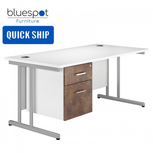 Cantilever Desk with Single Pedestal